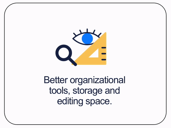 Better organizational tools and a dedicated workspace.
